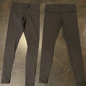 Two pairs of black Lululemon leggings size 6